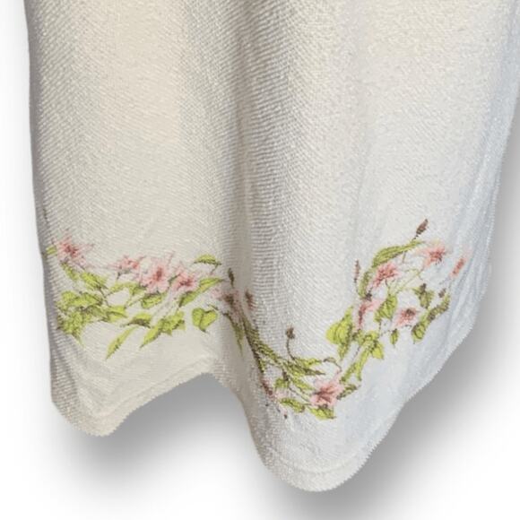 Vintage Cottagecore Lighthouse Floral Print Maxi Dress Pastel Pink Cream Texture - Picture 4 of 8